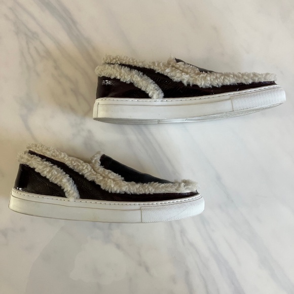 BOX & BAG! MM6 Maison Margiela Black + Shearling Slip On Loafers 9 9.5 - Picture 3 of 7